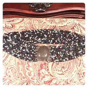 Chic multi color beaded stretch belt
